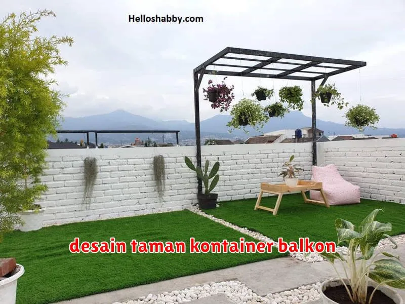 desain taman kontainer balkon